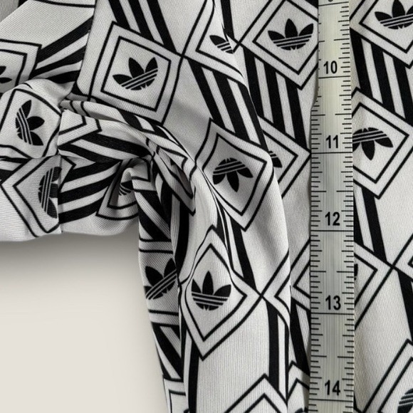 Adidas Originals Bike Shorts Large L Geometric Diamond Trefoil Black White - Picture 5 of 7